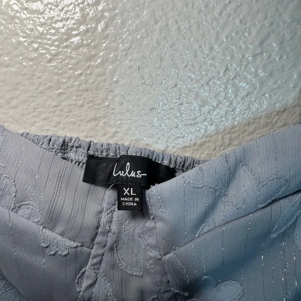 Lulu's Light Gray blue Tie-Shoulder Sweetheart Midi Dress - Picture 9 of 9
